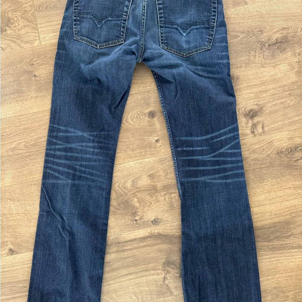 Diesel Men's Zatiny Blue Jeans Low Rise Boot Cut
